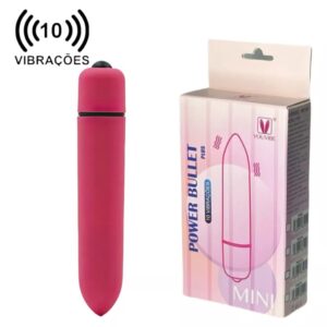 Mini Bala Vibradora de 10 Vibraciones Power Bullet Plus