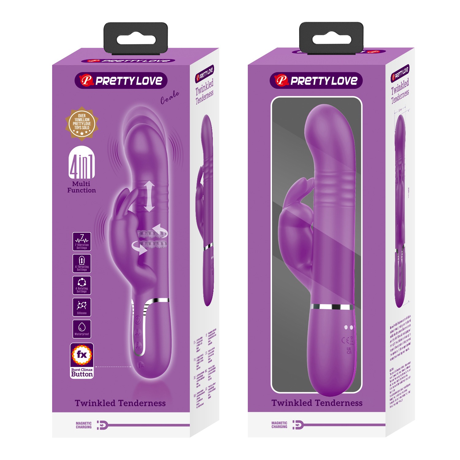Vibrador de Conejo Empuje y Rotación Coale